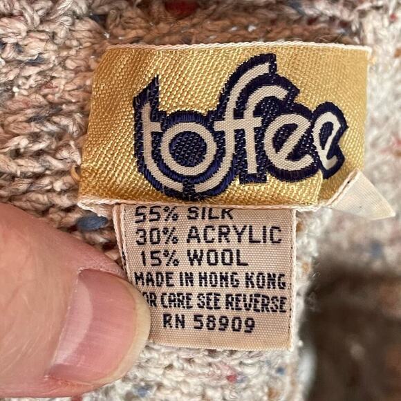 Vintage Toffee silk wool blend lightweight sleeveless sweater size small - Picture 6 of 8